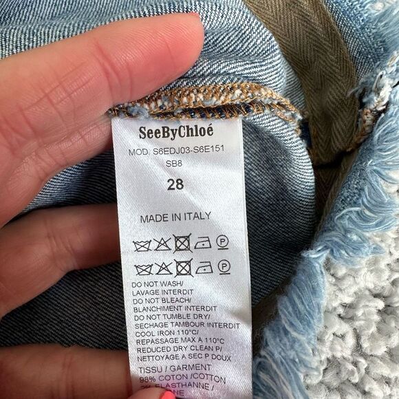 See by Chloe Pleated Denim Skirt, Size 28 - Picture 5 of 6